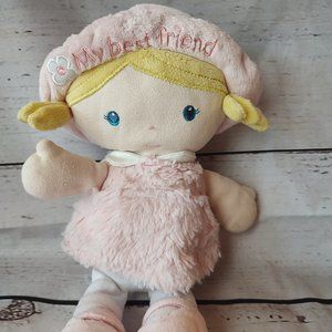 Kids Preferred My Best Friend Pink Plush Doll Crinkle Hat blond hair 10" lovey